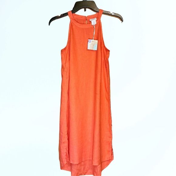 Sigrid Olsen Dresses Nwt Sigrid Olsen Linen Hi Lo Halter Shift Midi